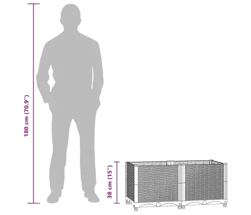 Puķu Kaste, 80X40X38 Cm, Polipropilēns Vidaxl