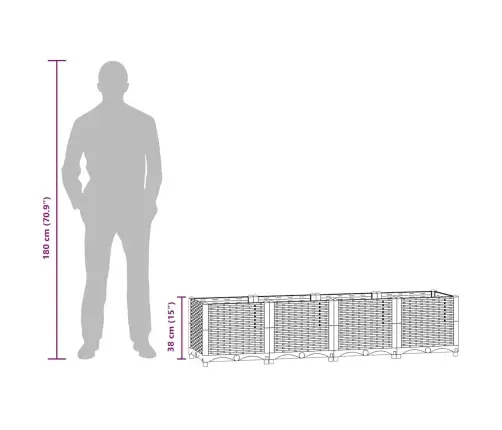 Puķu Kaste, 160X40X38 Cm, Polipropilēns Vidaxl
