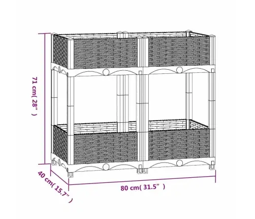 Puķu Kaste, 80X40X71 Cm, Polipropilēns Vidaxl