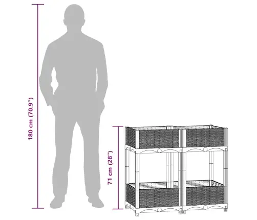Puķu Kaste, 80X40X71 Cm, Polipropilēns Vidaxl