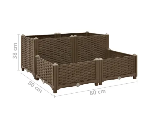 Puķu Kaste, 80X80X38 Cm, Polipropilēns Vidaxl