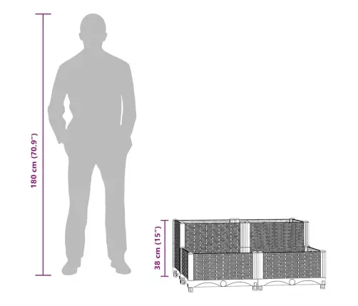Puķu Kaste, 80X80X38 Cm, Polipropilēns Vidaxl