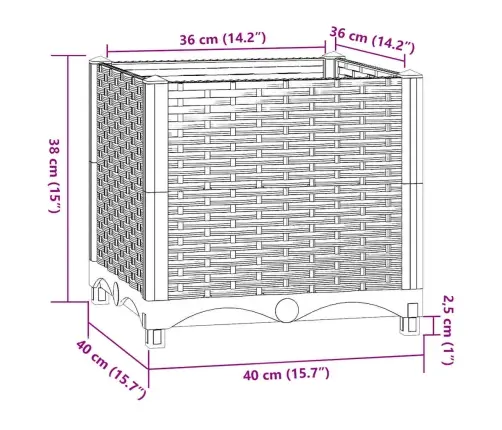 Puķu Kaste, 40X40X38 Cm, Polipropilēns Vidaxl