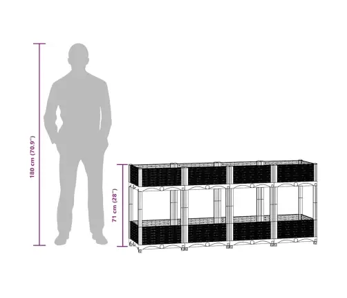 Puķu Kaste, 160X40X71 Cm, Polipropilēns Vidaxl