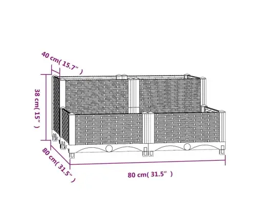 Aukštas Lovelis, 80X80X38cm Polipropilenas