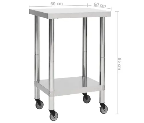 Virtuves Darba Galds, 60X60X85 Cm, Nerūsējošs Tērauds Vidaxl