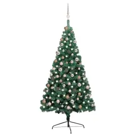 Izgaismota Ziemassvētku Egle Ar Rotājumiem, Zaļa, 180 Cm Vidaxl Izgaismota Ziemassvētku Egle Ar Rotājumiem, Zaļa, 180 Cm Vidaxl