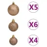 Izgaismota Ziemassvētku Egle Ar Rotājumiem, Balta, 120 Cm Vidaxl