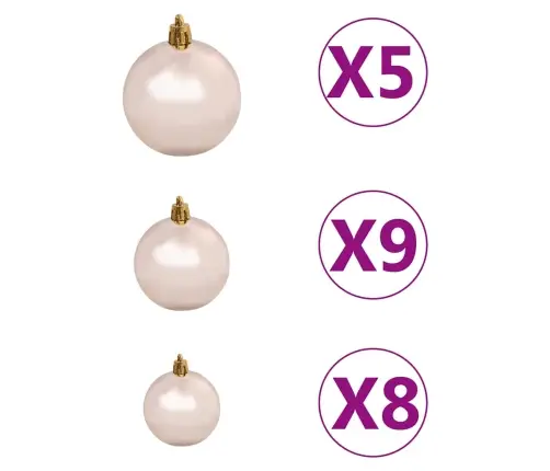 Izgaismota Ziemassvētku Egle Ar Rotājumiem, Balta, 120 Cm Vidaxl