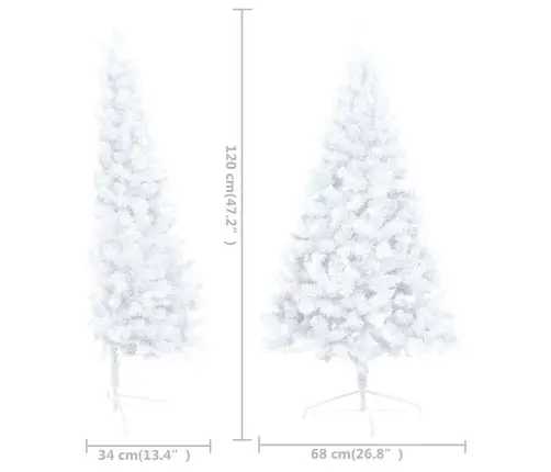 Izgaismota Ziemassvētku Egle Ar Rotājumiem, Balta, 120 Cm Vidaxl