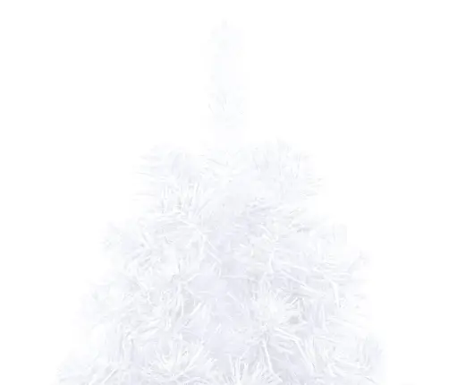 Valgustusega Poolik Kunstkuusk Alusega, Valge, 210 Cm