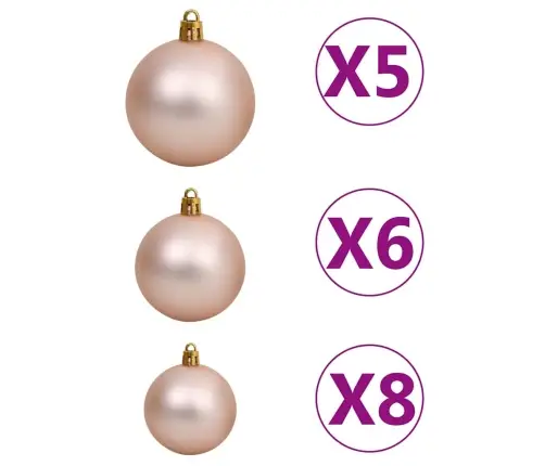 Mākslīgā Ziemassvētku Egle Ar Rotājumiem, 150 Cm, 380 Zari Vidaxl