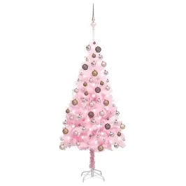 Izgaismota Mākslīgā Ziemassvētku Egle Ar Rotājumiem, 150Cm, Pvc Vidaxl Izgaismota Mākslīgā Ziemassvētku Egle Ar Rotājumiem, 150Cm, Pvc Vidaxl