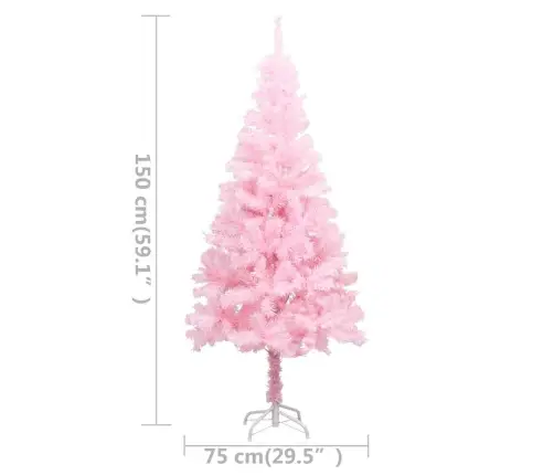 Izgaismota Mākslīgā Ziemassvētku Egle Ar Rotājumiem, 150Cm, Pvc Vidaxl