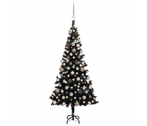 Dirbtinė Kalėdų Eglutė Su Žaisliukais, Juoda, 120cm Pvc Dirbtinė Kalėdų Eglutė Su Žaisliukais, Juoda, 120cm Pvc