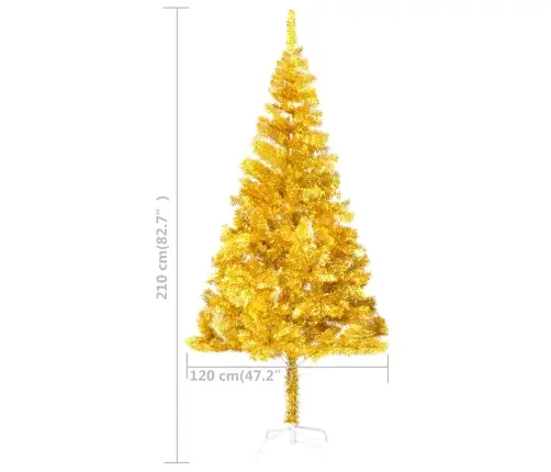 Izgaismota Mākslīgā Ziemassvētku Egle Ar Rotājumiem, 210Cm, Pet Vidaxl