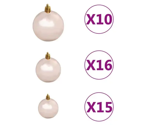 Izgaismota Mākslīgā Ziemassvētku Egle Ar Rotājumiem, 240Cm, Pet Vidaxl