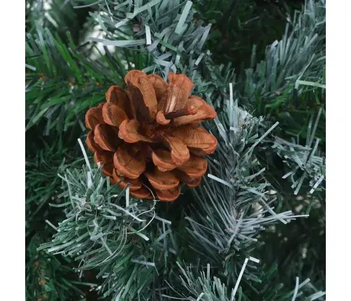 Mākslīgā Ziemassvētku Egle Ar Rotājumiem Un Čiekuriem, 150 Cm Vidaxl