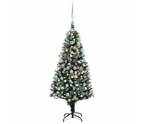 Härmas Valgustusega Kunstkuusk Kuulide Ja Käbidega 150 Cm