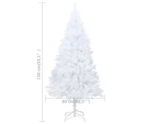 Izgaismota Mākslīgā Ziemassvētku Egle Ar Rotājumiem, 150Cm, Pvc Vidaxl