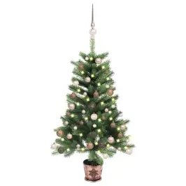 Izgaismota Ziemassvētku Egle Ar Rotājumiem, Zaļa, 65 Cm Vidaxl Izgaismota Ziemassvētku Egle Ar Rotājumiem, Zaļa, 65 Cm Vidaxl