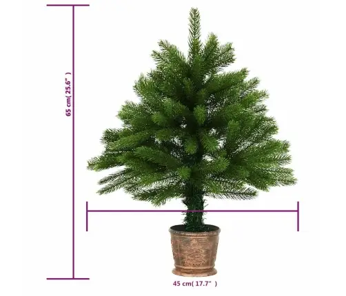 Izgaismota Ziemassvētku Egle Ar Rotājumiem, Zaļa, 65 Cm Vidaxl