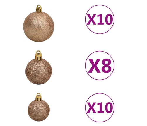 Izgaismota Ziemassvētku Egle Ar Rotājumiem, Zaļa, 240 Cm Vidaxl