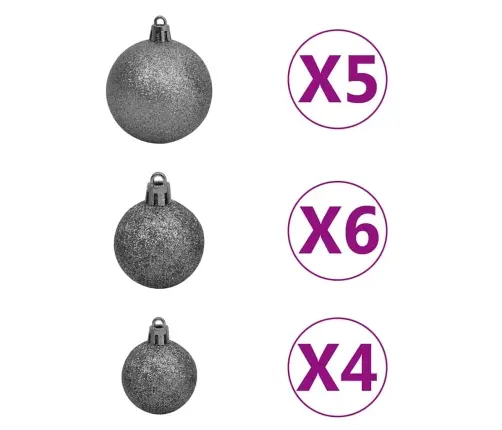Izgaismota Ziemassvētku Egle Ar Rotājumiem, Balta, 150 Cm Vidaxl