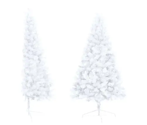 Izgaismota Ziemassvētku Egle Ar Rotājumiem, Balta, 210 Cm Vidaxl