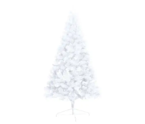 Izgaismota Ziemassvētku Egle Ar Rotājumiem, Balta, 210 Cm Vidaxl