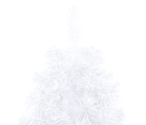 Valgustusega Poolik Kunstkuusk Alusega, Valge, 240 Cm
