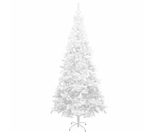 Izgaismota Ziemassvētku Egle Ar Rotājumiem, Balta, L, 240 Cm Vidaxl