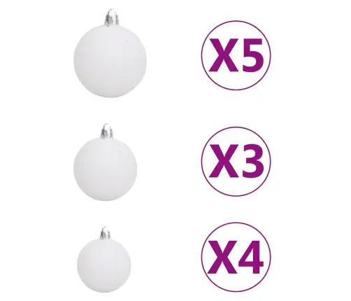 Izgaismota Mākslīgā Ziemassvētku Egle Ar Rotājumiem, 120Cm, Pvc Vidaxl