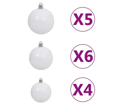 Izgaismota Mākslīgā Ziemassvētku Egle Ar Rotājumiem, 120Cm, Pvc Vidaxl