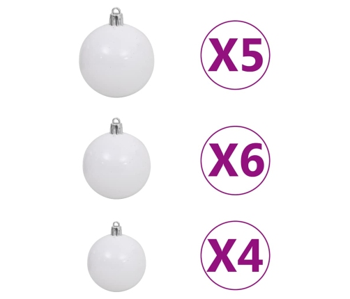 Izgaismota Mākslīgā Ziemassvētku Egle Ar Rotājumiem, 120Cm, Pvc Vidaxl