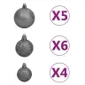 Dirbtinė Kalėdų Eglutė Su Žaisliukais, Juoda, 150cm Pvc Dirbtinė Kalėdų Eglutė Su Žaisliukais, Juoda, 150cm Pvc
