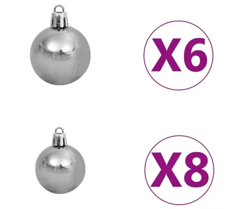 Izgaismota Mākslīgā Ziemassvētku Egle Ar Rotājumiem, 120Cm, Pet Vidaxl