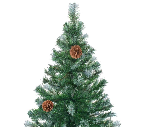 Mākslīgā Ziemassvētku Egle Ar Rotājumiem Un Čiekuriem, 150 Cm Vidaxl