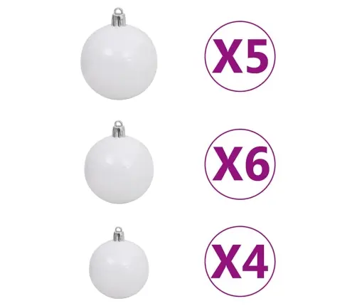 Mākslīgā Ziemassvētku Egle Ar Rotājumiem Un Čiekuriem, 150 Cm Vidaxl