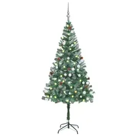 Härmas Valgustusega Kunstkuusk Kuulide Ja Käbidega 180 Cm