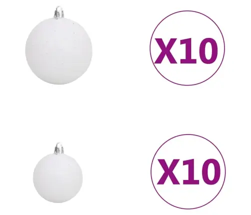 Izgaismota Ziemassvētku Egle Ar Rotājumiem, Balta, 210 Cm Vidaxl Izgaismota Ziemassvētku Egle Ar Rotājumiem, Balta, 210 Cm Vidaxl