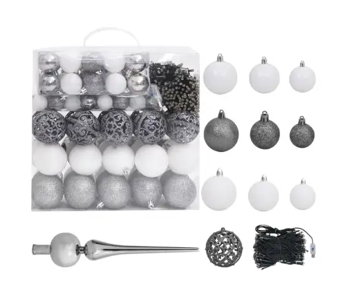 Izgaismota Mākslīgā Ziemassvētku Egle Ar Rotājumiem, 240Cm Vidaxl