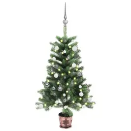 Izgaismota Ziemassvētku Egle Ar Rotājumiem, Zaļa, 90 Cm Vidaxl Izgaismota Ziemassvētku Egle Ar Rotājumiem, Zaļa, 90 Cm Vidaxl
