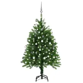 Dirbtinė Apšviesta Kalėdų Eglutė Su Žaisliukais, Žalia, 120Cm