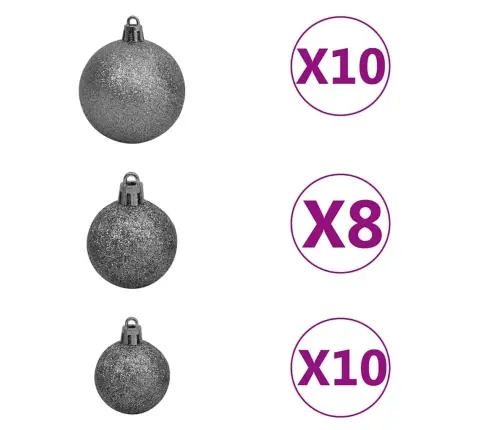 Izgaismota Ziemassvētku Egle Ar Rotājumiem, Zaļa, 240 Cm Vidaxl