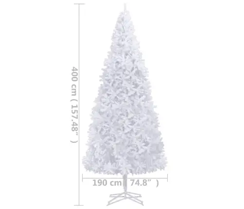 Izgaismota Ziemassvētku Egle, Balta, 400 Cm Vidaxl