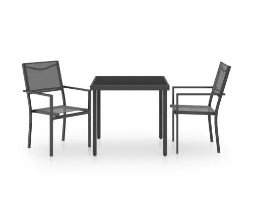 Lauko Valgomojo Baldų Komplektas, 3 Dalių, Plienas