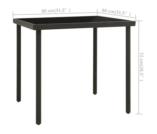 Lauko Valgomojo Baldų Komplektas, 3 Dalių, Plienas