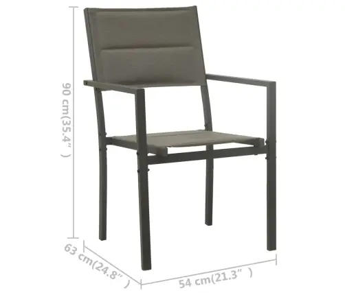 3-Daļīgs Dārza Mēbeļu Komplekts, Tērauds Vidaxl