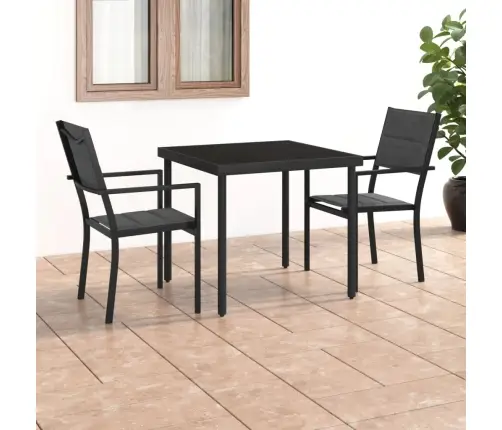 3-Daļīgs Dārza Mēbeļu Komplekts, Tērauds Vidaxl